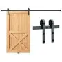 VEVOR 304.8 cm Sliding Barn Door Hardware Kit, 149.7 kg Loading Heavy Duty Barn Door Track Kit for Single Door, Fit 140.2-158.5 cm Wide and 3.3-4.6 cm Thick Door Panel, with Smooth & Silent Pulley (J Shape)