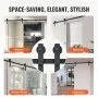 VEVOR 10FT Sliding Barn Door Hardware Kit, 330LBS Loading Heavy Duty Barn Door Track Kit for Single Door, Fit 4.6-5.2FT Wide and 1.3"-1.8" Thick Door Panel, with Smooth & Silent Pulley (I Shape)