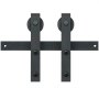 VEVOR sliding barn door hardware kit with dual black rollers and metal brackets.