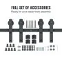 VEVOR 8FT Sliding Barn Door Hardware Kit, 330LBS Heavy Duty Barn Door Track Kit for Double Doors, Fit 3.7-4.3FT Total Wide and 1.3"-1.8" Thick 2 Door Panel, with Smooth & Silent Pulley (I Shape)