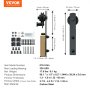 VEVOR 8FT Sliding Barn Door Hardware Kit, 330LBS Heavy Duty Barn Door Track Kit for Double Doors, Fit 3.7-4.3FT Total Wide and 1.3"-1.8" Thick 2 Door Panel, with Smooth & Silent Pulley (I Shape)