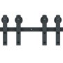 VEVOR sliding barn door hardware kit, durable black steel rollers and brackets for smooth door movement.