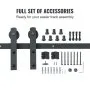 VEVOR 8FT Sliding Barn Door Hardware Kit, 330LBS Loading Heavy Duty Barn Door Track Kit for Single Door, Fit 3.7-4.3FT Wide and 1.3"-1.8" Thick Door Panel, with Smooth & Silent Pulley (I Shape)