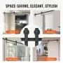 VEVOR 8FT Sliding Barn Door Hardware Kit, 330LBS Loading Heavy Duty Barn Door Track Kit for Single Door, Fit 3.7-4.3FT Wide and 1.3"-1.8" Thick Door Panel, with Smooth & Silent Pulley (I Shape)