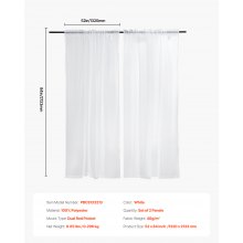Sheer Curtains 52 W x 84 L inches 2 Panels Window Drapes Rod Pocket Polyester