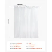 Sheer Curtains 52 W x 84 L inches 2 Panels Window Drapes Rod Pocket Polyester