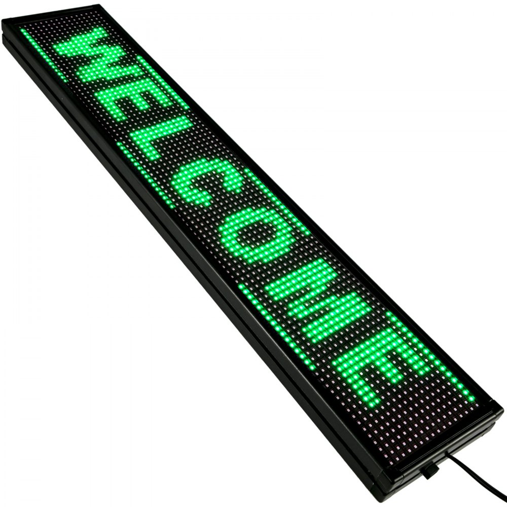 Led Sign, Digital Sign 38x6.5'', Green Led Message Board Digital Display Board