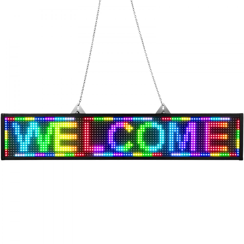 VEVOR WiFi P10 Led Sign Full Color 38" x 6.5", Indoor High Resolution Programmable Led Scrolling Display and New SMD Technology,Perfect Solution for Advertising