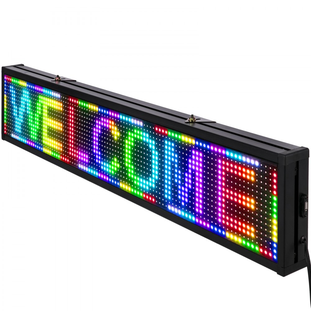 VEVOR WiFi P10 Led Sign Full Color 38" x 6.5", Indoor High Resolution Programmable Led Scrolling Display and New SMD Technology,Perfect Solution for Advertising