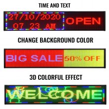 VEVOR WiFi P10 Led Sign Full Color 38" x 6.5", Indoor High Resolution Programmable Led Scrolling Display and New SMD Technology,Perfect Solution for Advertising