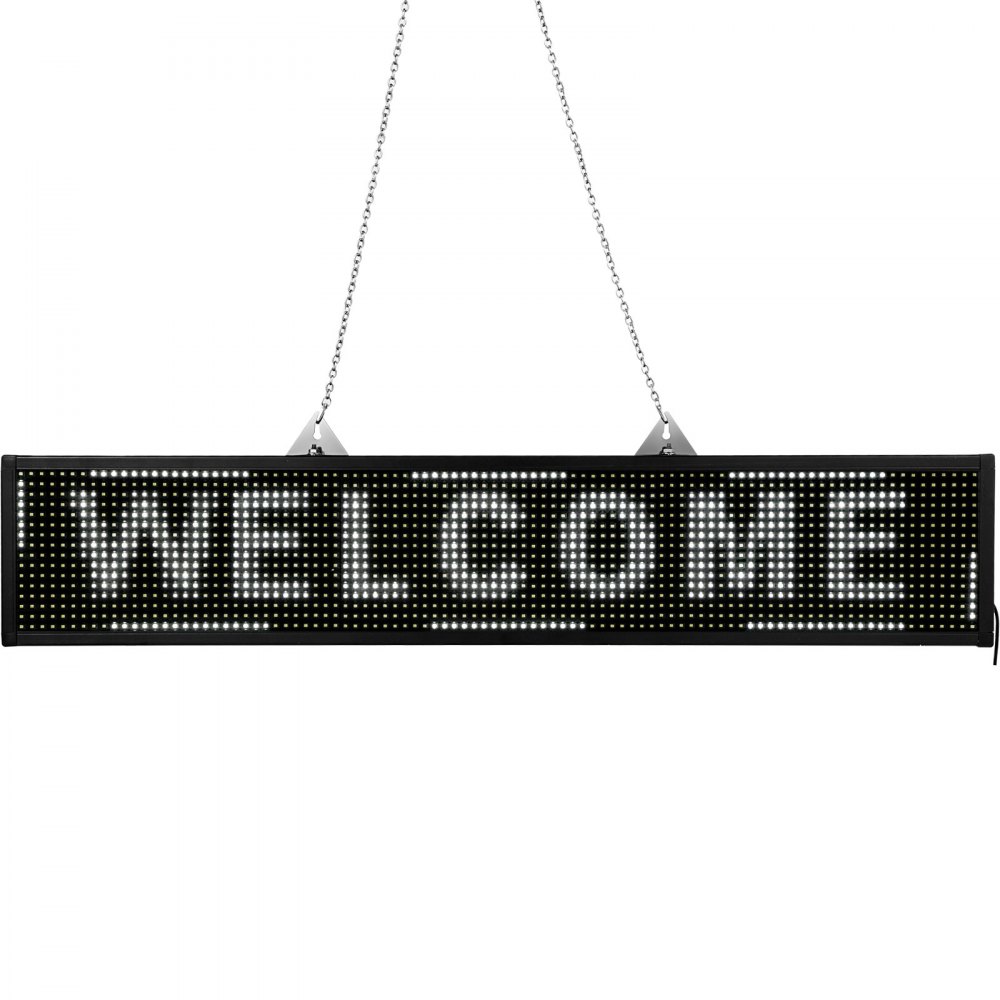 Vevor Led Scrolling Sign 38"x6.5" P10 Programmable White Sign Board With Sling