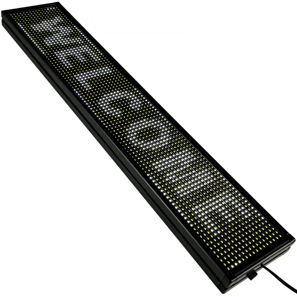Vevor Led Scrolling Sign 38"x6.5" P10 Programmable White Sign Board With Sling