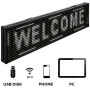 Vevor Led Scrolling Sign 38"x6.5" P10 Programmable White Sign Board With Sling