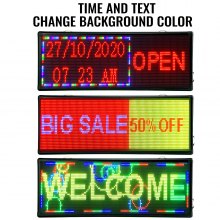 VEVOR Led Sign 40" x 15" Digital Sign Full Color Color Indoor with high Resolution P10 Led Scrolling Display Programmable by PC & WiFi & USB for Advertising