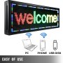 VEVOR Led Sign 40 x 15 inch Led Scrolling Sign 3 Color Red Green Yellow Digital Led Open Sign Outdoor WiFi High Resolution Bright Electronic Message Display Board with SMD Technology for Advertising