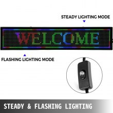 LED cedule VEVOR 40 x 8 palců rolovací cedule s LED diodami Sedmibarevná digitální LED otevřená deska pro elektronické zobrazování zpráv s technologií SMD pro reklamu a podnikání