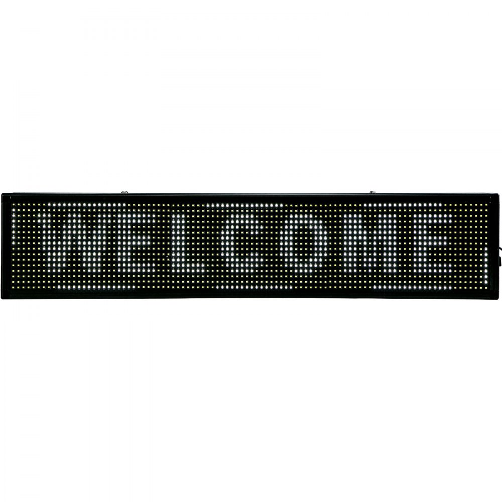 Led Sign Led Scrolling Sign 100x20cm White Message Board 2 Modes For Advertising