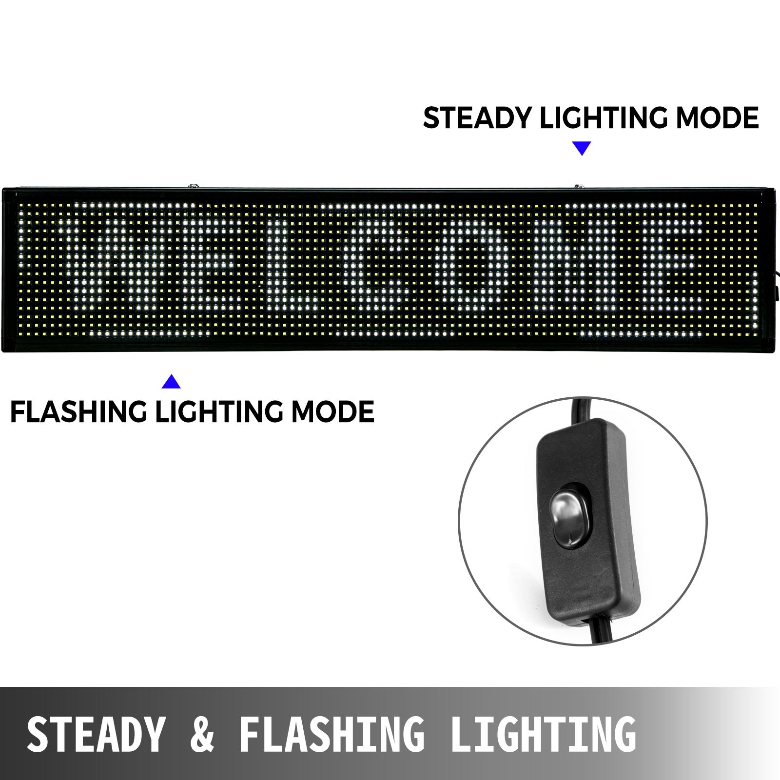 Led Sign Led Scrolling Sign 100x20cm White Message Board 2 Modes For Advertising