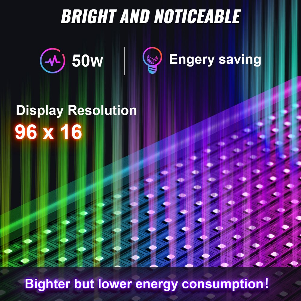 VEVOR Led Sign 40 x 8 inch Led Scrolling Sign Seven-color Digital Led Open Sign Outdoor Wifi High Resolution Bright Electronic Message Display Board with SMD Technology For Advertising and Business