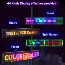 VEVOR Led Sign 40 x 8 inch Led Scrolling Sign Seven-color Digital Led Open Sign Outdoor Wifi High Resolution Bright Electronic Message Display Board with SMD Technology For Advertising and Business