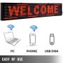 Led Sign Led Scrolling Sign 100x20cm Red Message Board Outdoor Smd w/ USB Disk