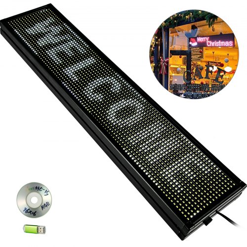 Led Sign Led Scrolling Sign 100x20cm White Outdoor Led Sign DIY Message Board