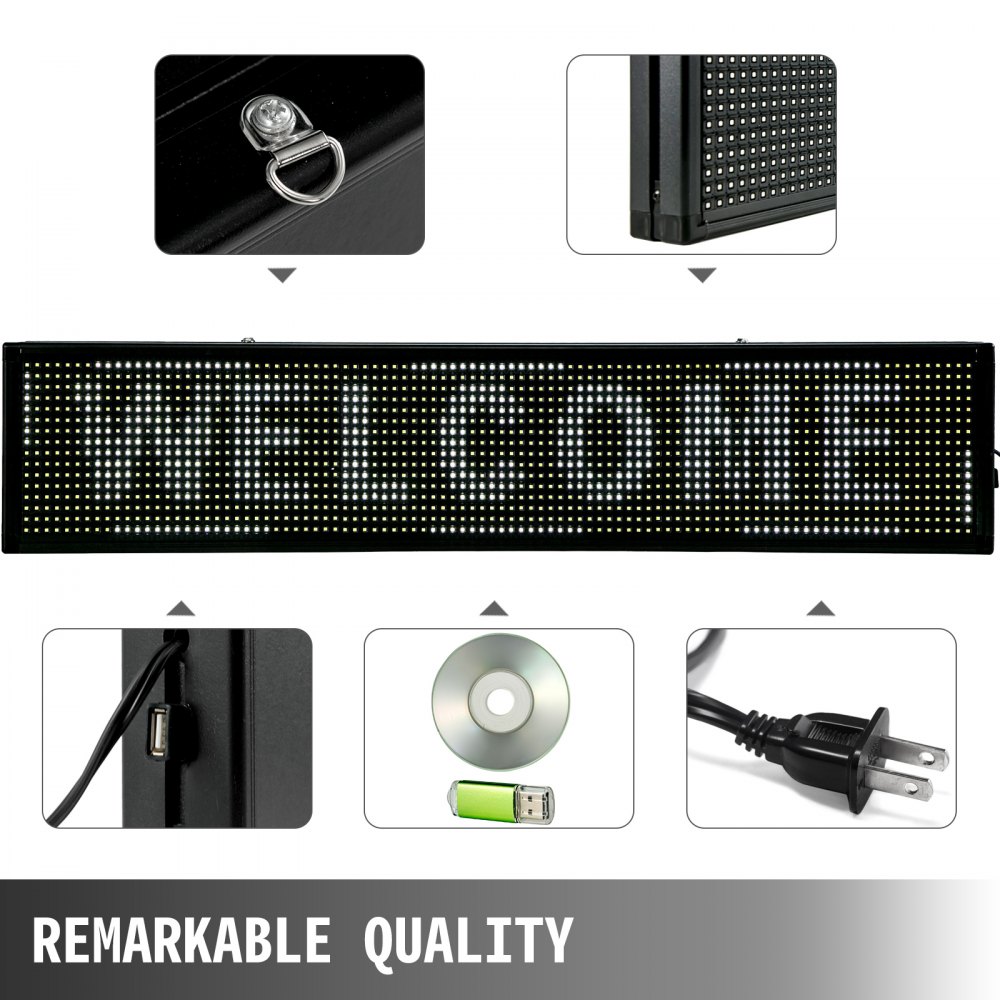 Led Sign Led Scrolling Sign 100x20cm White Outdoor Led Sign DIY Message Board
