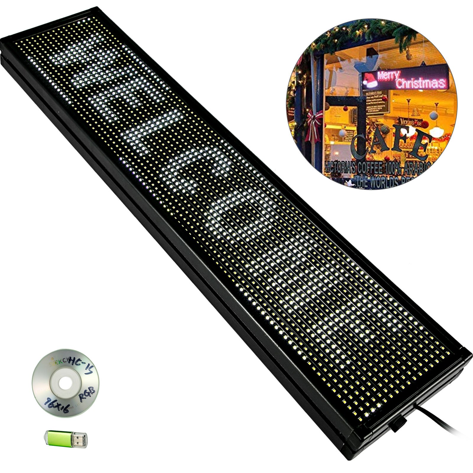 Led Sign Led Scrolling Sign 100x20cm White Outdoor Led Sign DIY Message Board