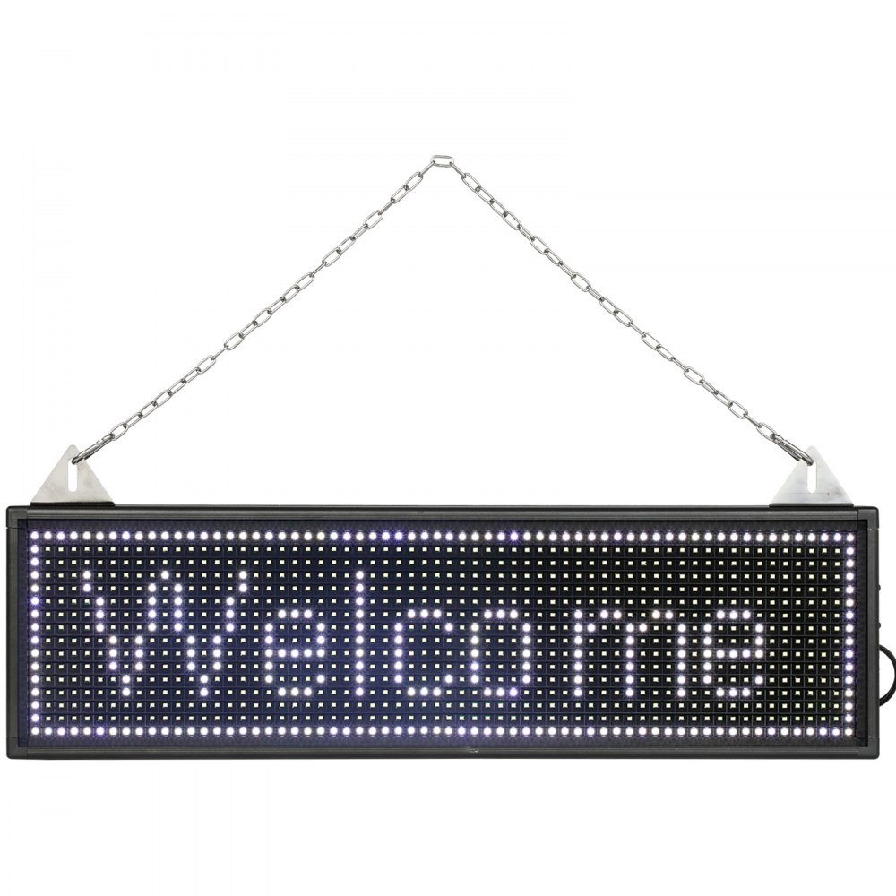 VEVOR LED Scrolling Sign, 27" x 8" WiFi & USB Control P10 Programmable Display, Indoor White High Resolution Message Board, High Brightness Electronic Sign, Perfect Solution for Advertising