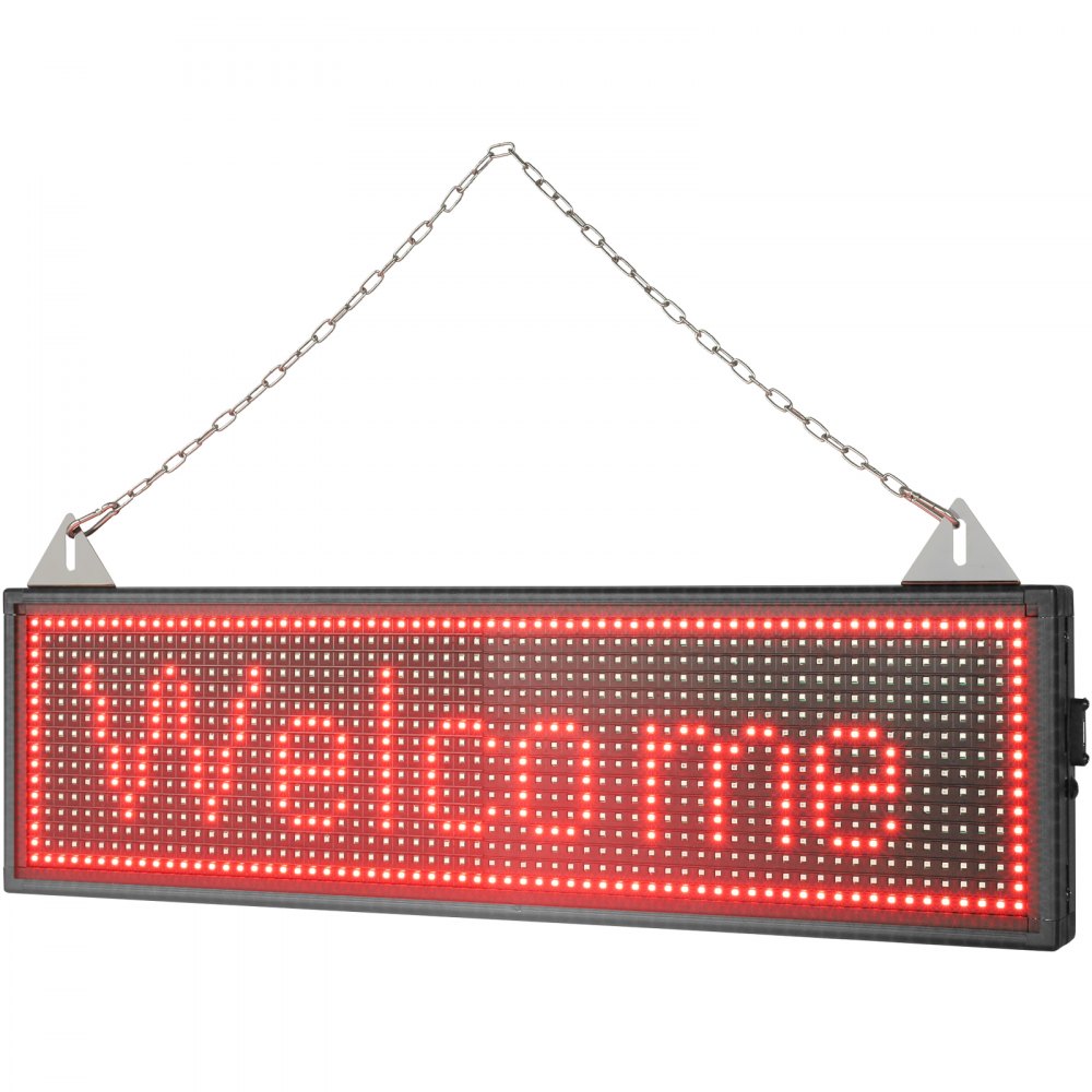 VEVOR LED Scrolling Sign, 27" x 8" WiFi & USB Control P10 Programmable Display, Indoor Red High Resolution Message Board, High Brightness Electronic Sign, Perfect Solution for Advertising