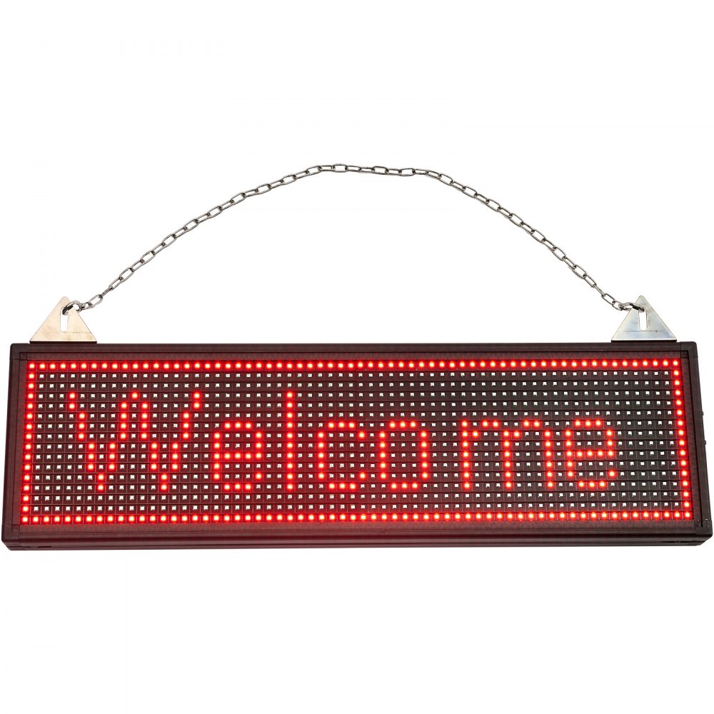 VEVOR LED Scrolling Sign, 27" x 8" WiFi & USB Control P10 Programmable Display, Indoor Red High Resolution Message Board, High Brightness Electronic Sign, Perfect Solution for Advertising