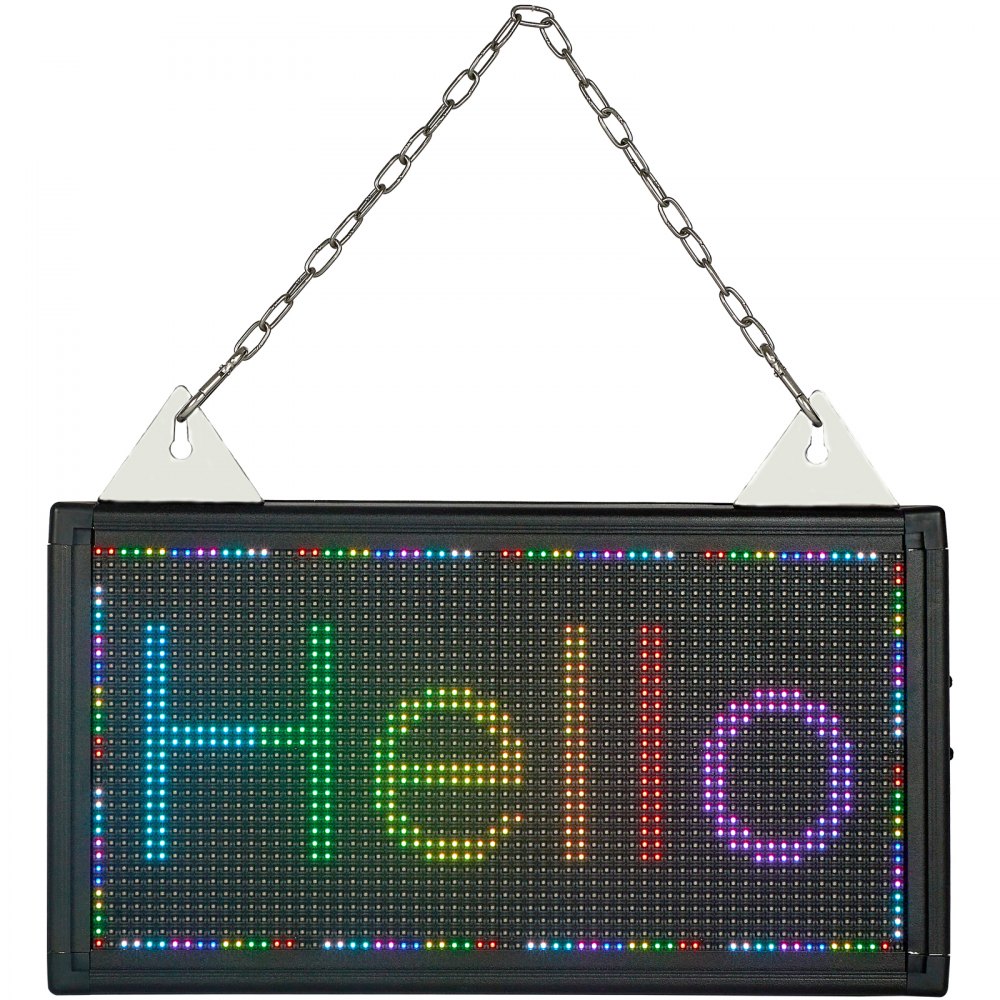 VEVOR LED Scrolling Sign, 14" x 8" WiFi & USB Control, Full Color P5 Programmable Display, Indoor High Resolution Message Board, High Brightness Electronic Sign, Perfect Solution for Advertising