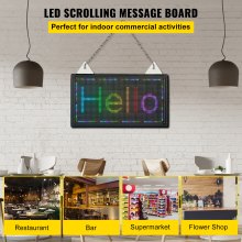VEVOR LED Scrolling Sign, 14" x 8" WiFi & USB Control, Full Color P5 Programmable Display, Indoor High Resolution Message Board, High Brightness Electronic Sign, Perfect Solution for Advertising