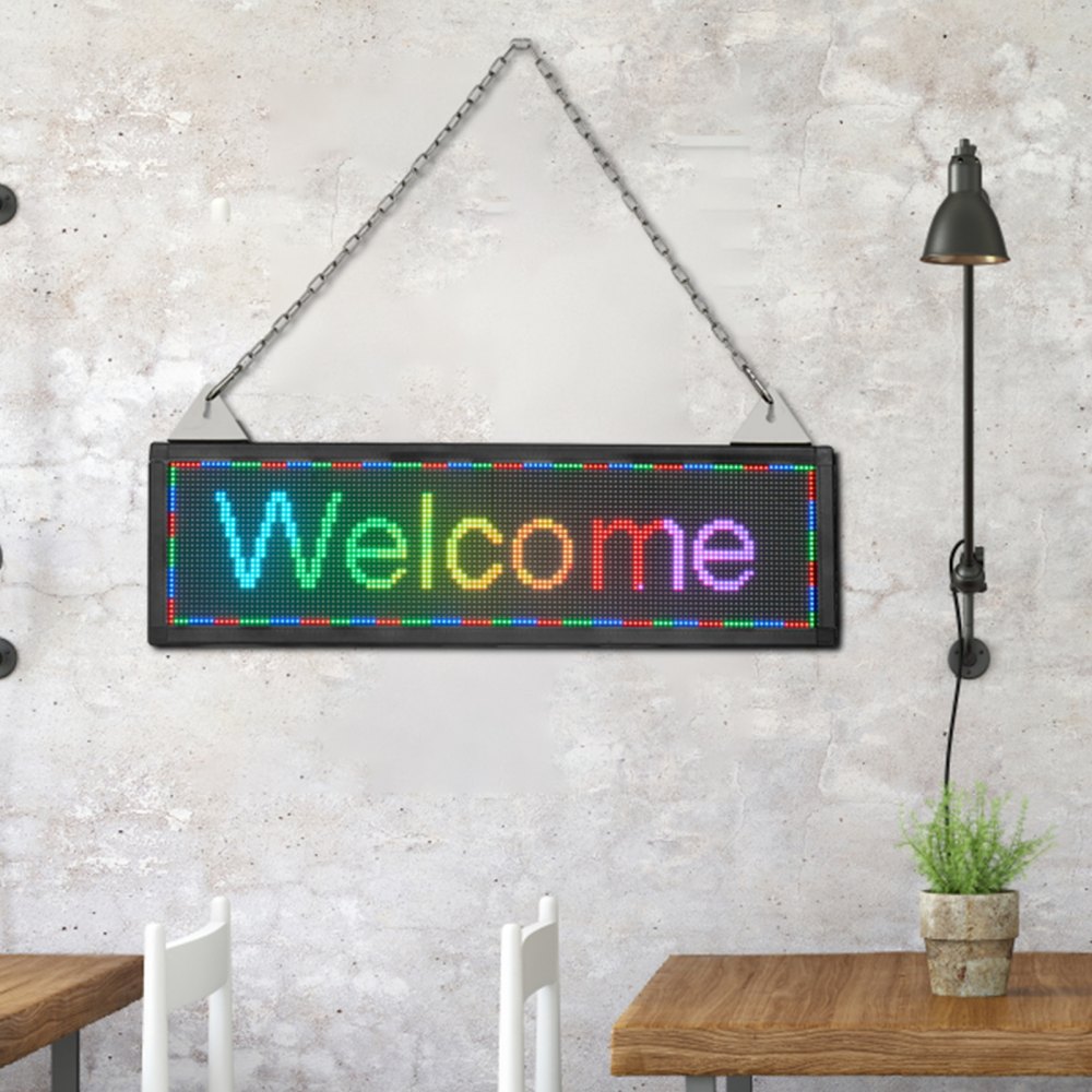 VEVOR LED Scrolling Sign, 21" x 6" WiFi & USB Control, Full Color P4 Programmable Display, Indoor High Resolution Message Board, High Brightness Electronic Sign, Perfect Solution for Advertising