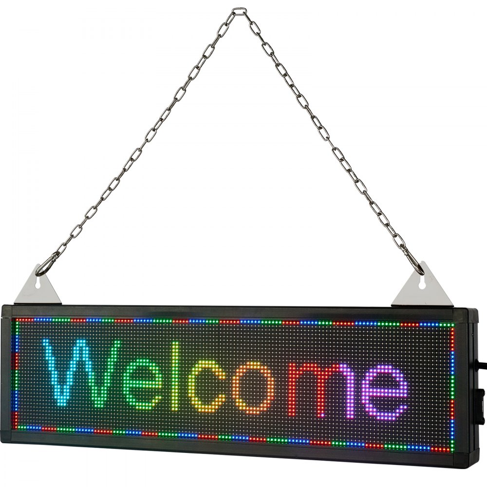 VEVOR LED Scrolling Sign, 21" x 6" WiFi & USB Control, Full Color P4 Programmable Display, Indoor High Resolution Message Board, High Brightness Electronic Sign, Perfect Solution for Advertising