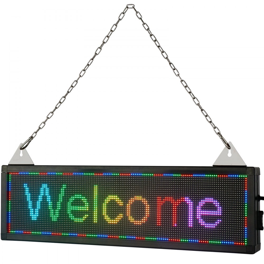 VEVOR LED Scrolling Sign, 21" x 6" WiFi & USB Control, Full Color P4 Programmable Display, Indoor High Resolution Message Board, High Brightness Electronic Sign, Perfect Solution for Advertising