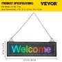 VEVOR LED Scrolling Sign, 21" x 6" WiFi & USB Control, Full Color P4 Programmable Display, Indoor High Resolution Message Board, High Brightness Electronic Sign, Perfect Solution for Advertising