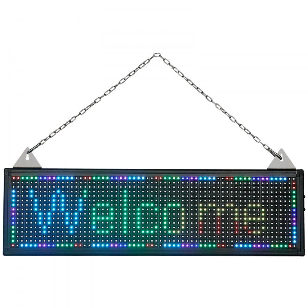 VEVOR LED Scrolling Sign, 27" x 8" WiFi & USB Control, Full Color P10 Programmable Display, Indoor High Resolution Message Board, High Brightness Electronic Sign, Perfect Solution for Advertising