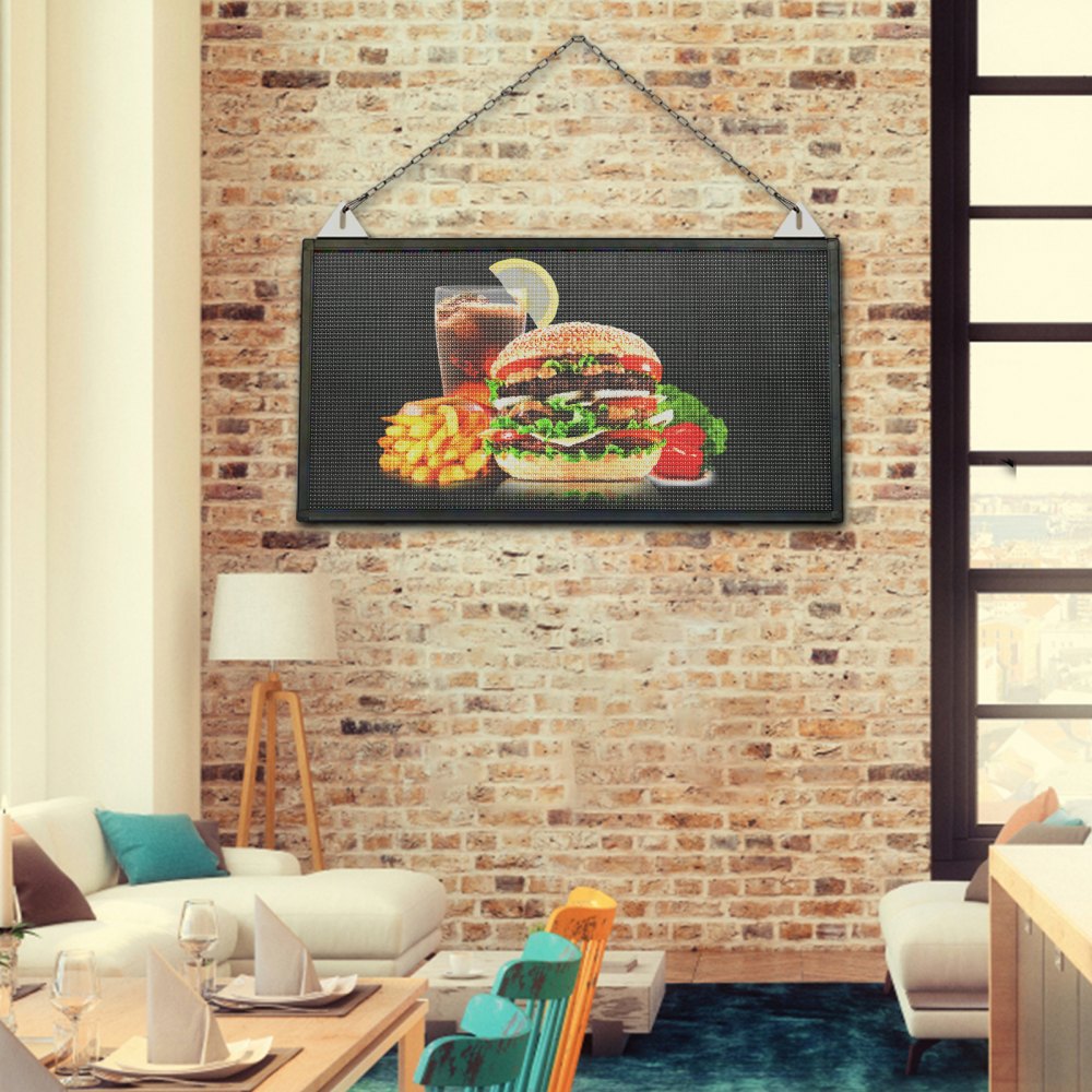 VEVOR LED Scrolling Sign, 27" x 14" WiFi & USB Control, Full Color P5 Programmable Display, Indoor High Resolution Message Board, High Brightness Electronic Sign, Perfect Solution for Advertising