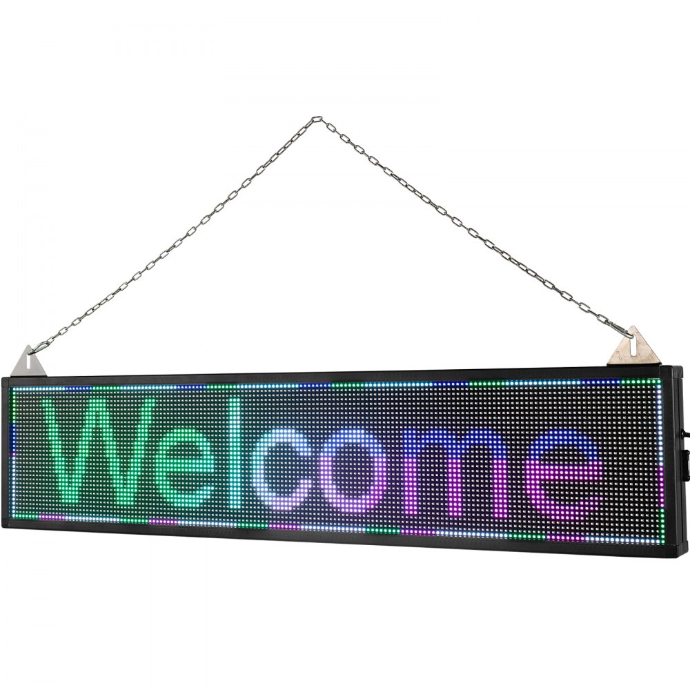 VEVOR LED Scrolling Sign, 40" x 9" WiFi & USB Control P6 Programmable Display, Indoor Full Color High Resolution Message Board, High Brightness Electronic Sign, Perfect Solution for Advertising