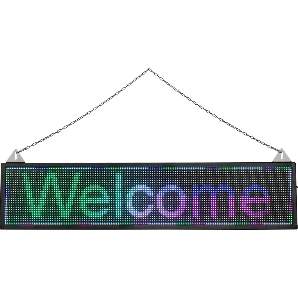 VEVOR LED Scrolling Sign, 40" x 9" WiFi & USB Control P6 Programmable Display, Indoor Full Color High Resolution Message Board, High Brightness Electronic Sign, Perfect Solution for Advertising