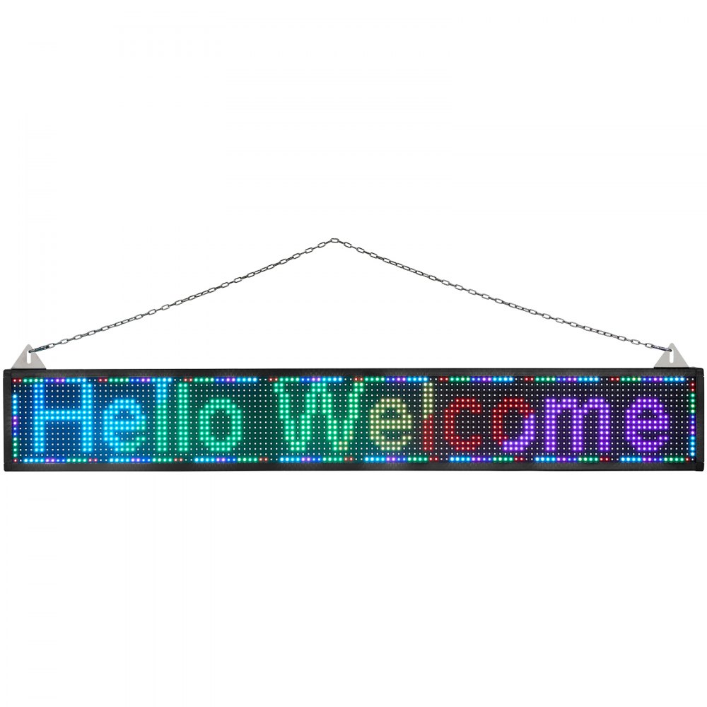 VEVOR LED Scrolling Sign, 52" x 8" WiFi & USB Control, Full Color P10 Programmable Display, Indoor High Resolution Message Board, High Brightness Electronic Sign, Perfect Solution for Advertising