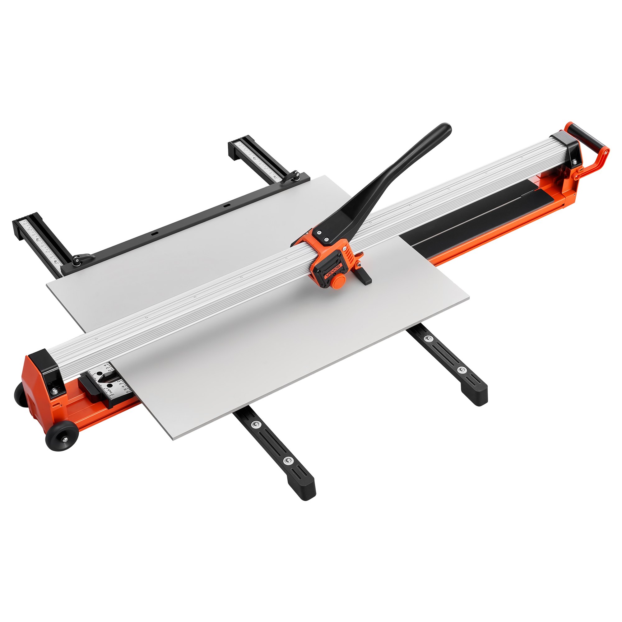 VEVOR 1600 mm Manual Tile Cutter, Upgraded Rail and Sliding Head, Precision Alignment Guide, Tungsten Carbide Cutting Wheel, Support Legs with Swivel Wheels, for DIY Pros, Ceramic, Floor & Wall Tiles