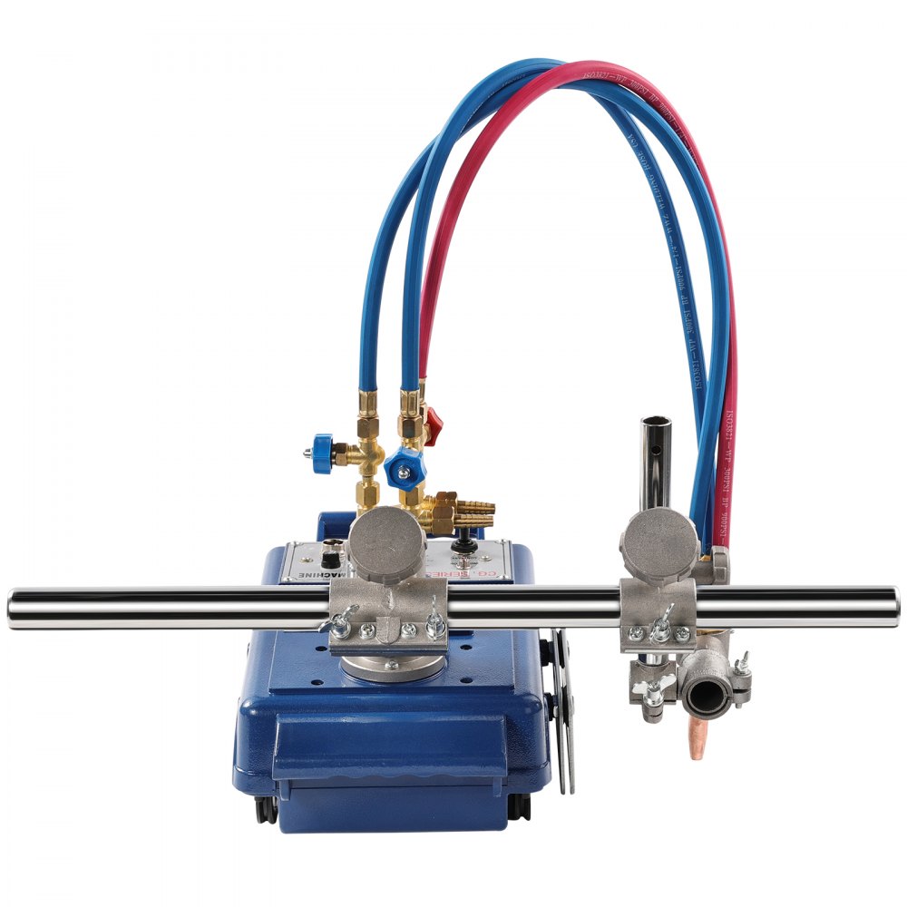 VEVOR Track Torch Burner, 2"-30"/Min Straight Line Gas Cutting Machine for 0.2"-4" Thick Pipe, with 12-inch Track & 3 Tips, Automatic Flame Cutting Machine, Pipe Beveler Beveling Tool, 110V CG1-30