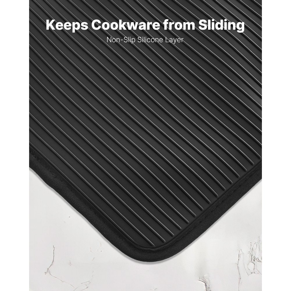 VEVOR Pot Holders, Heat Resistant to 500°F with Ribbed Soft Anti-Slip Silicone Strips, 100% Cotton 9.06 x 8.98 inch Hot Pads with 2 No-Marks Hooks, Washable Pot Trivets for Kitchen & Barbeque, 2 Pack