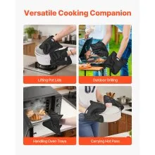 VEVOR Pot Holders Heat Resistant 500°F with Anti-Slip Silicone Strips 2 Pack