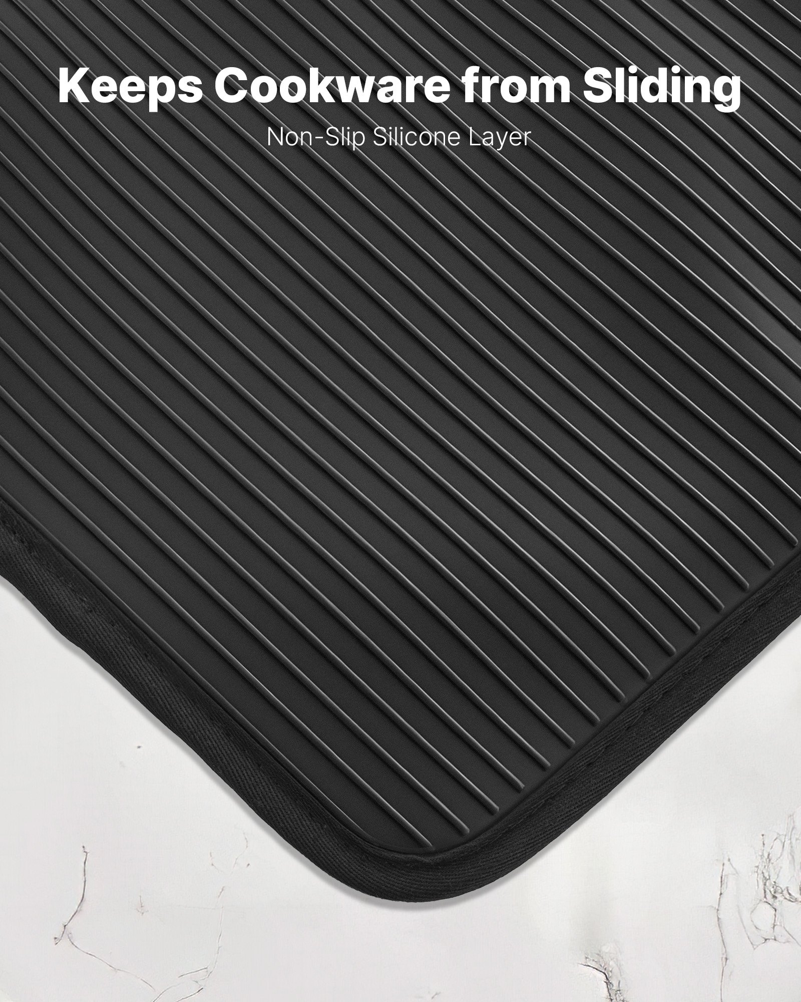 VEVOR Pot Holders, Heat Resistant to 500°F with Ribbed Soft Anti-Slip Silicone Strips, 100% Cotton 9.06 x 8.98 inch Hot Pads with 2 No-Marks Hooks, Washable Pot Trivets for Kitchen & Barbeque, 2 Pack