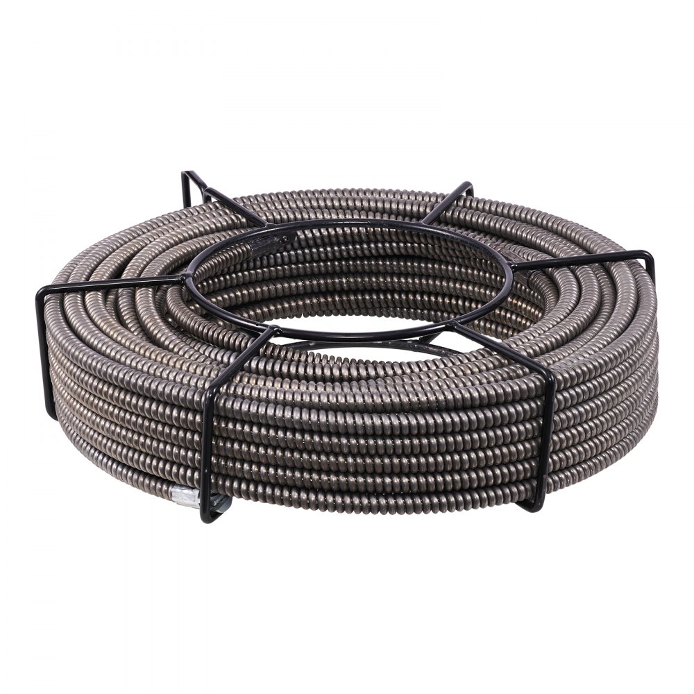 VEVOR Drain Cleaning Cable 100 Feet x 1/2 Inch Solid Core Cable Sewer Cable Drain Auger Cable Cleaner Snake Clog Pipe Drain Cleaning Cable Sewer Drain Auger Snake Pipe