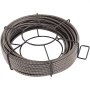 VEVOR drain cleaning cable in a coiled metal frame.