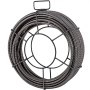 VEVOR drain cleaning cable in a metal coil holder for plumbing maintenance.
